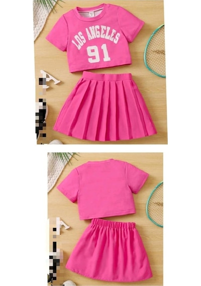 My Kids Wear Pile Etekli Baskılı Kız Çocuk Takım Çok Renkli
