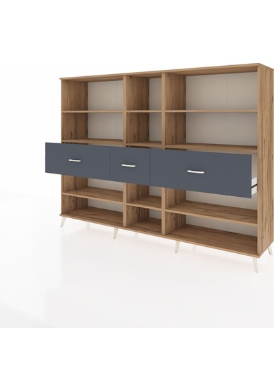 Hyperion Dolap 9 Raflı 3 Çekmeceli 220x44x163 Çam-çam/antrasit Çam-çam/antrasit Hyperion Dolap 9 Raflı 3 Çekmeceli 220x44x163 Çam-çam/antrasit Çam-çam/antrasit