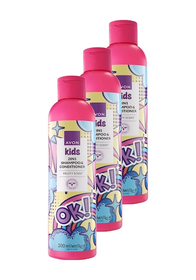 Avon Kids Ok 2'si 1 Arada Meyve Kokulu Şampuan Ve Saç Kremi 3 x 200 ML