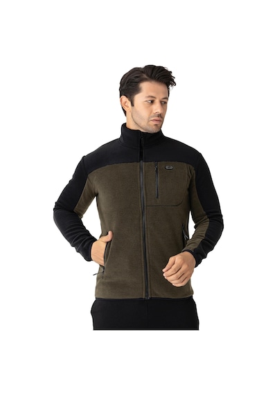 Crozwise Erkek Tam Fermuarlı Polar Sweat Haki