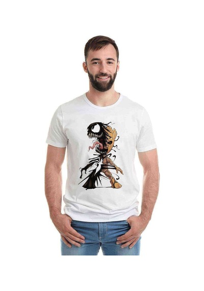 Women Groot Baskılı Beyaz Erkek Tshirt