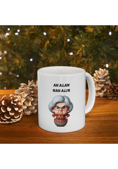 Ah Alan Nah Alır Baskılı Porselen Beyaz Lüks Kupa Bardak Beyaz