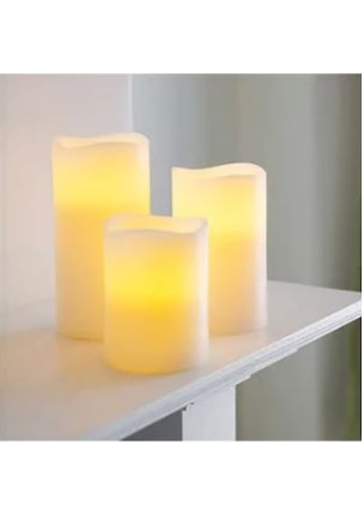 Led Mum Hareketli Işıklı 3 'Lü Set Parafin Kaplı Dış Yüzey