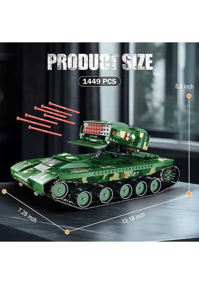 55027 Füze Tank Kumandalı&motorlu Yaratıcı Yapı Blok Seti Building Blocks Missile Tanks - 1449 Parça