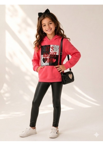 Kız Çocuk Nar Çiçeği Sweatshirt
