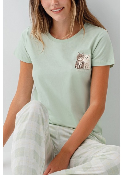 Rolypoly Kadın Yeşil Pijama Takım Rp3808-s-v2 Yeşil