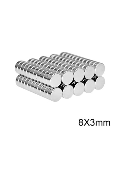 Dünya Magnet 25 Adet 8mm X 3mm Yuvarlak Güçlü Neodyum Mıknatıs Magnet
