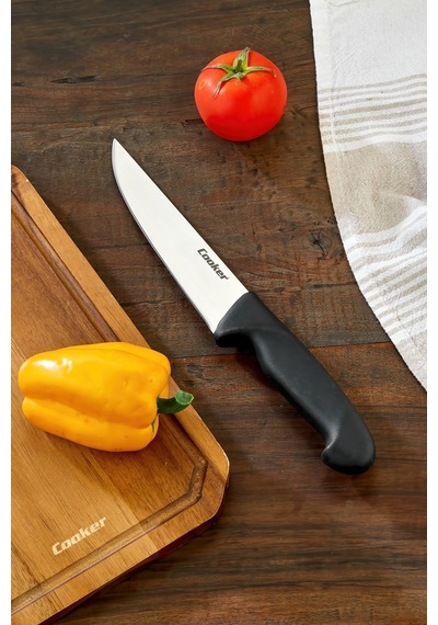 Cooker 29 Cm Paslanmaz Çelik Kasap Bıçağı Siyah Ckr4598