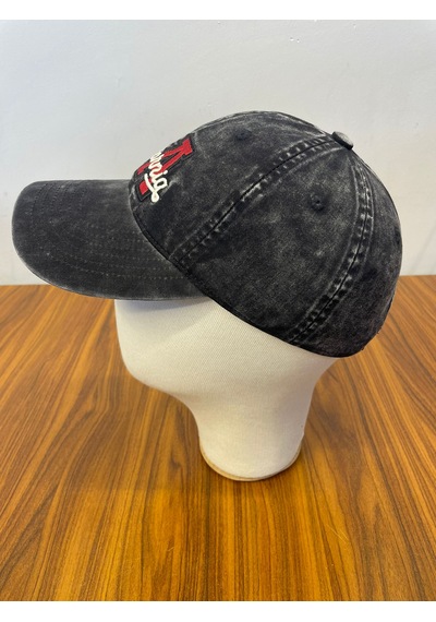 Hamze Vintage Yıkamalı Eskitme Model İthal Nakışlı Unisex Cap Şapka Siyah