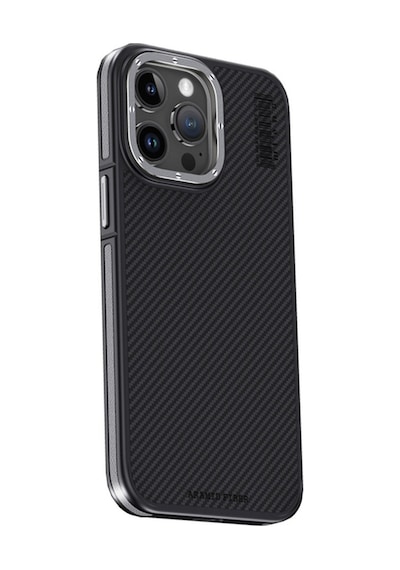Apple iPhone Uyumlu 15 Pro Max Kılıf Aramid 600d Kevlar Karbon Fiber Magsafe Kapak - Gri Bz8683140650247
