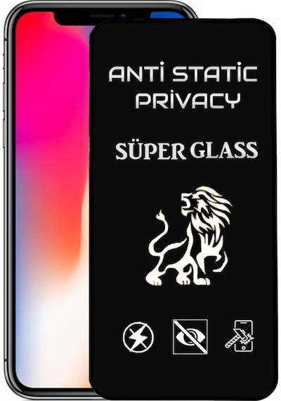 Apple Uyumlu   iPhone X Tam Kaplayan Anti Statik Hayalet Süper Cam Ekran Koruyucu