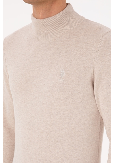 U.S. Polo Assn. Erkek Slim Fit Yarım Balıkçı Yaka Taş Basic Kazak 50307783-VR225