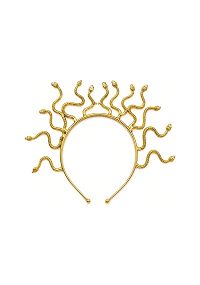 Halloween Gold Medusa Yılan Figürlü Saç Tacı Cadılar Bayramı Kostüm Partileri İçin Baş Aksesuarı