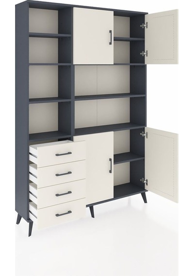 Arges Dolap 9 Raflı 4 Çekmeceli 4 Kapaklı 132x30x195 Antrasit-aytaşı/aytaşı Aytası/aytası Arges Dolap 9 Raflı 4 Çekmeceli 4 Kapaklı 132x30x195 Antrasit-aytaşı/aytaşı Aytası/aytası