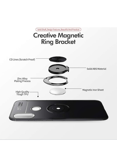 Samsung Galaxy Uyumlu M20 Stantli Yüzüklü Manyetik Kaliteli Ravel Kilif 566145216