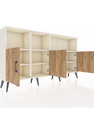 Arges Konsol 6 Raflı 4 Kapaklı 176x30x99 Aytaşı-çam/aytaşı Atlas Çam/aytası - Aytası