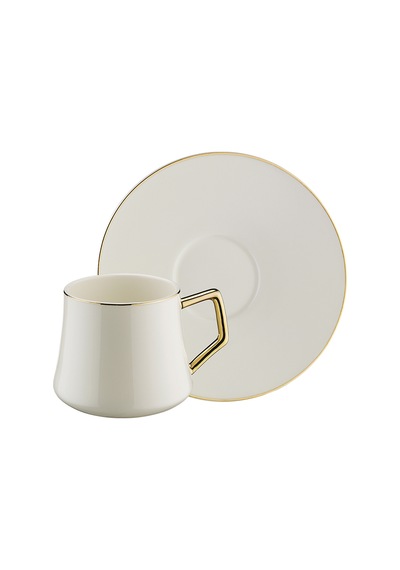Evaliza Hanedan Gold Double 12 Parça 6 Kişilik Kahve Fincan Takımı 130 Ml Çok Renkli