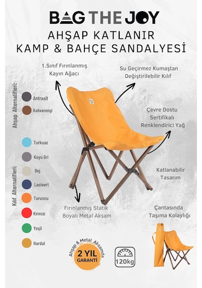 Bag The Joy Ahşap Masa Sandalye Seti Antrasit-hardal- 70 70 55cm Antrasit - Hardal