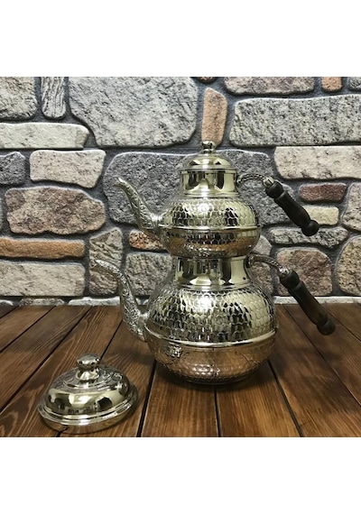 Bal Peteği Modelli Bakır Çaydanlık, B15152 Gümüş