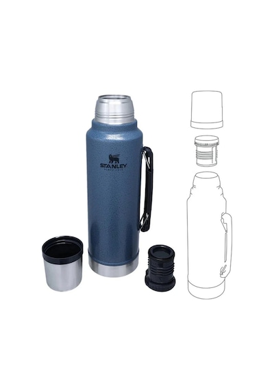 Stanley Legendary Klasik Vakumlu Paslanmaz Çelik Termos 1lt - Hammertone Lake Mavi