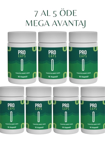 Procaps 7 Kutu X 15 Kapsül Takviye Edici Gıda Pro Caps Detox Için Çay Hediyesiyle