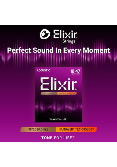 Elixir 010-047 Nanoweb Bronz Akustik Gitar Teli 11002