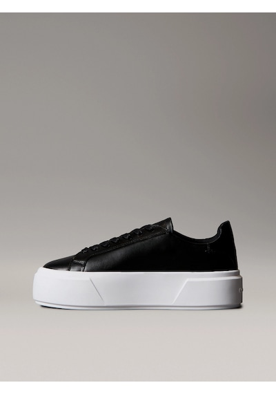 Calvin Klein Flatform Bağcıklı Deri Kadın Siyah Sneaker Yw0yw01928-beh Siyah
