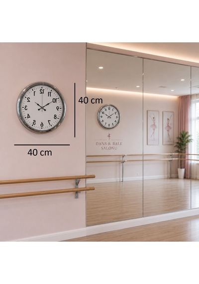 Krom Ters Zaman 40 X 40 Cm Metal Duvar Saati Diğer