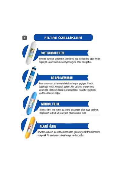 Kapalı Kasa Su Arıtma Cihazı 11 Aşamalı Filtre Seti 7 Li Filtre Seti