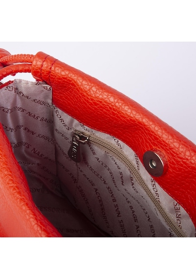 Nas Bag Kadın Zincirli Büzmeli Çıtçıtlı Omuz Ve Çapraz Çanta Kırmızı