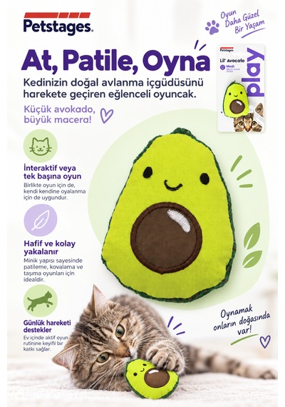 Petstages Lil' Avocato Catnipli Diş Sağlığı Destekleyici Kedi Çiğneme Oyuncağı