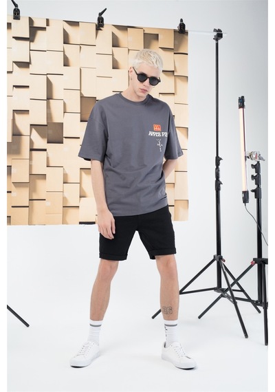 Flood Of Style Erkek Applepie Cactusjack Tshirt Antrasit Gri