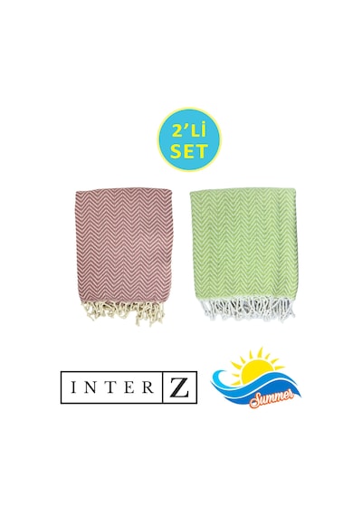 2'li Set Peştemal Plaj Havlusu , %100 Pamuk , Xxl 90x170cm, Marmaris Gül Kurusu