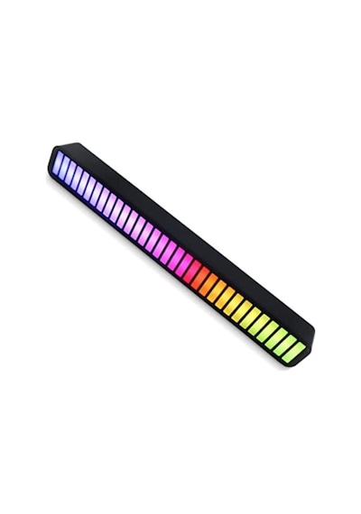 Rgb Ses Kontrol Ritim Işığı 32 Bit Göstergeli Sesle Araba/pc/tv/oda/masaüstü Için Renkli Led Işık