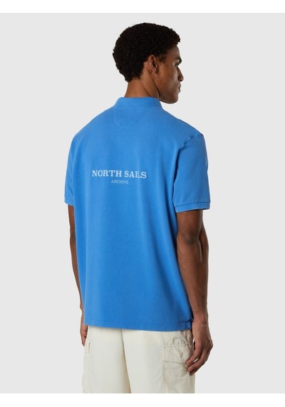 North Sails Baskılı Kısa Kollu Erkek Polo Yaka T-shirt-33369 Mavi