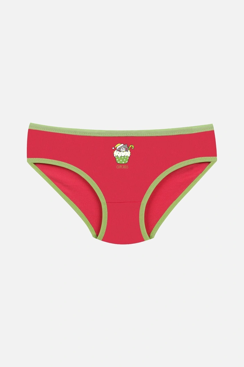 Koza İç Giyim Kız Çocuk 3'lü Penguen Desenli Slip 1050 Kırmızı