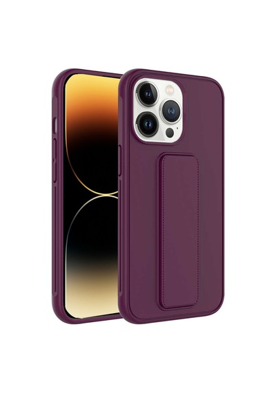 Apple Uyumlu iPhone 14 Pro Kapak Standlı El Tutacaklı Silikon Kılıf