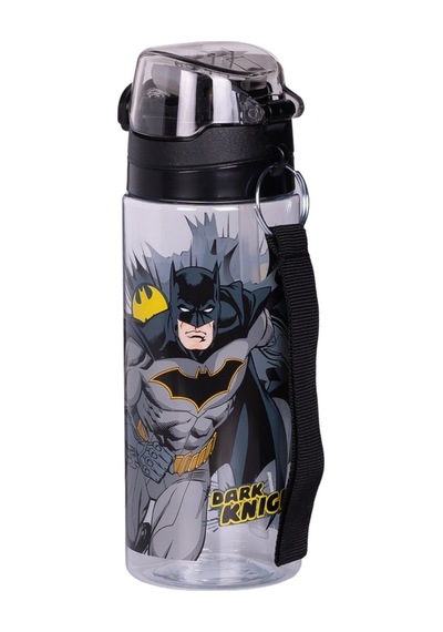 500ml Batman Pipetli Askılı Kilitlenebilir Su Matarası Siyah3