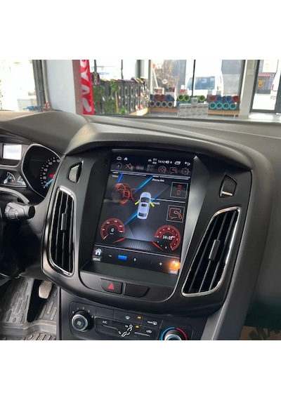 For-x Ford Focus 3-4 Tesla 2012-2018 -9.7'' Qled Android Gerçek 4+64 Gb / 4 Çekirdek 1.6ghz / Wıfı 5.0ghz / Bt 5.4-kablosuz Carplay-ahd Hd Geri Görüş Kamera  9"