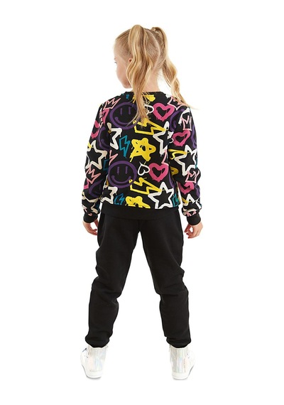 Denokids Mshb&g Street Style Kız Çocuk Eşofman Takımı - Siyah
