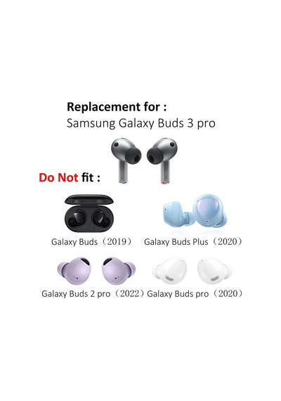 Samsung Galaxy Buds 3 Pro Aksesuarları İçin Yedek Silikon Kulaklık Ucu Seti Kulaklık Kulak Uçları, 6 Çift 3 Boyut S/m/l Beyaz