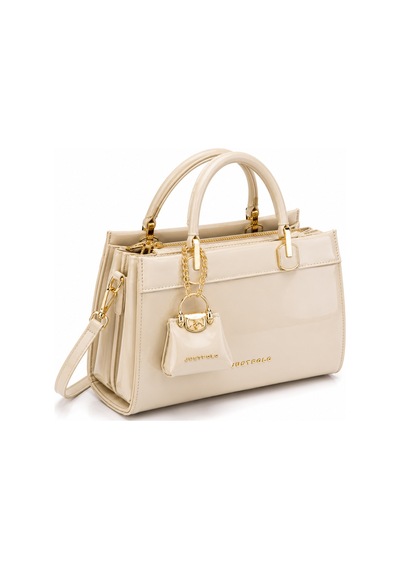 Just Polo İthal Premium Rugan Kadın Çantası Ebat Boy: 14 Cm En : 20 Cm Krem