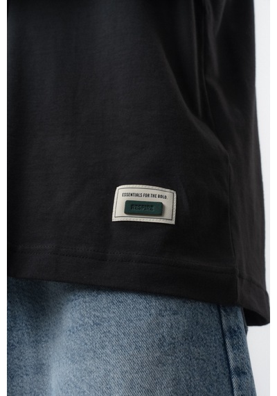Respire Erkek No Port Baskılı Oversize T-shirt Siyah