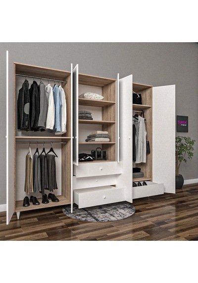 Trade 6 Kapılı Gardrop Mdf Beyaz Trade 6 Kapılı Gardrop Mdf Beyaz