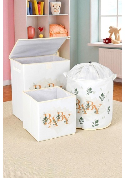 Tr Baby Dolap İçi Organizer Saklama Sepeti 3lü Set, Prn3set