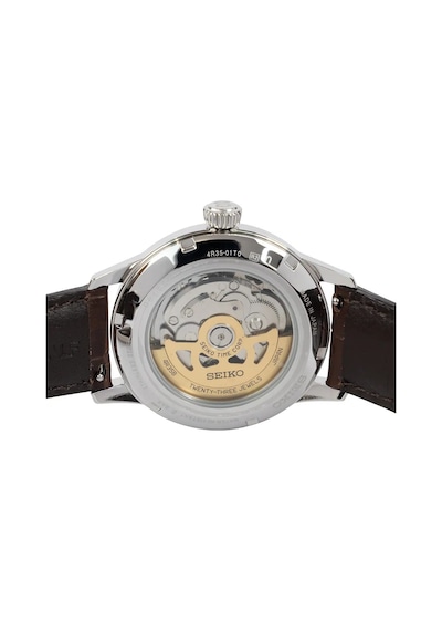 Seiko Srpk15j 40 Mm Otomatik Deri Kahverengi Lacivert Kadran 40 Mm Erkek Kol Saati Gri