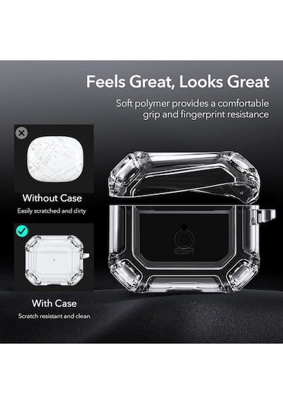 Apple AirPods Uyumlu 3.nesil 2021 Armor Kılıf Şeffaf Şeffaf