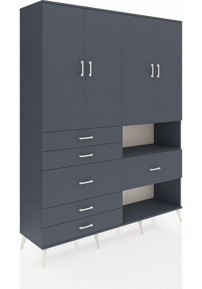 Hyperion Gardrop 7 Raflı 6 Çekmeceli 4 Kapaklı 176x44x221 Antrasit-antrasit Antrasit Hyperion Gardrop 7 Raflı 6 Çekmeceli 4 Kapaklı 176x44x221 Antrasit-antrasit Antrasit