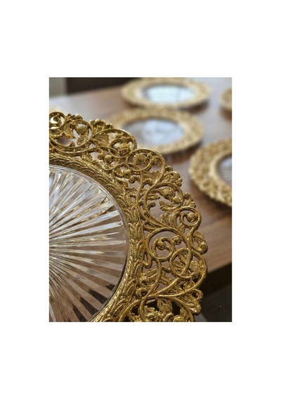 6 Adet Gold 30 Cm Lüks Supla Seti - Polikarbon Kırılmaz Amerikan Servis - Şık Sofra Sunum Altlığı Altın - 818155904 Altın