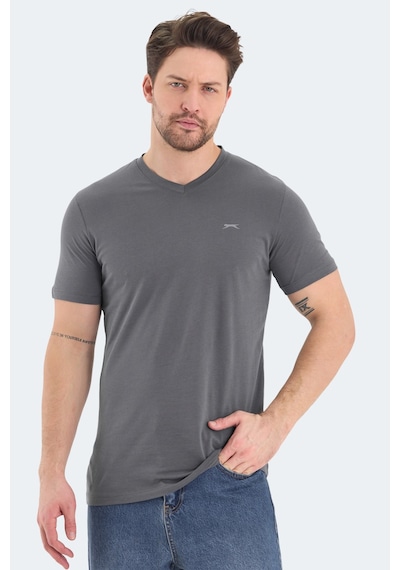 Slazenger Rıvaldo Erkek V Yaka Koyu Gri Tişört Koyu Gri